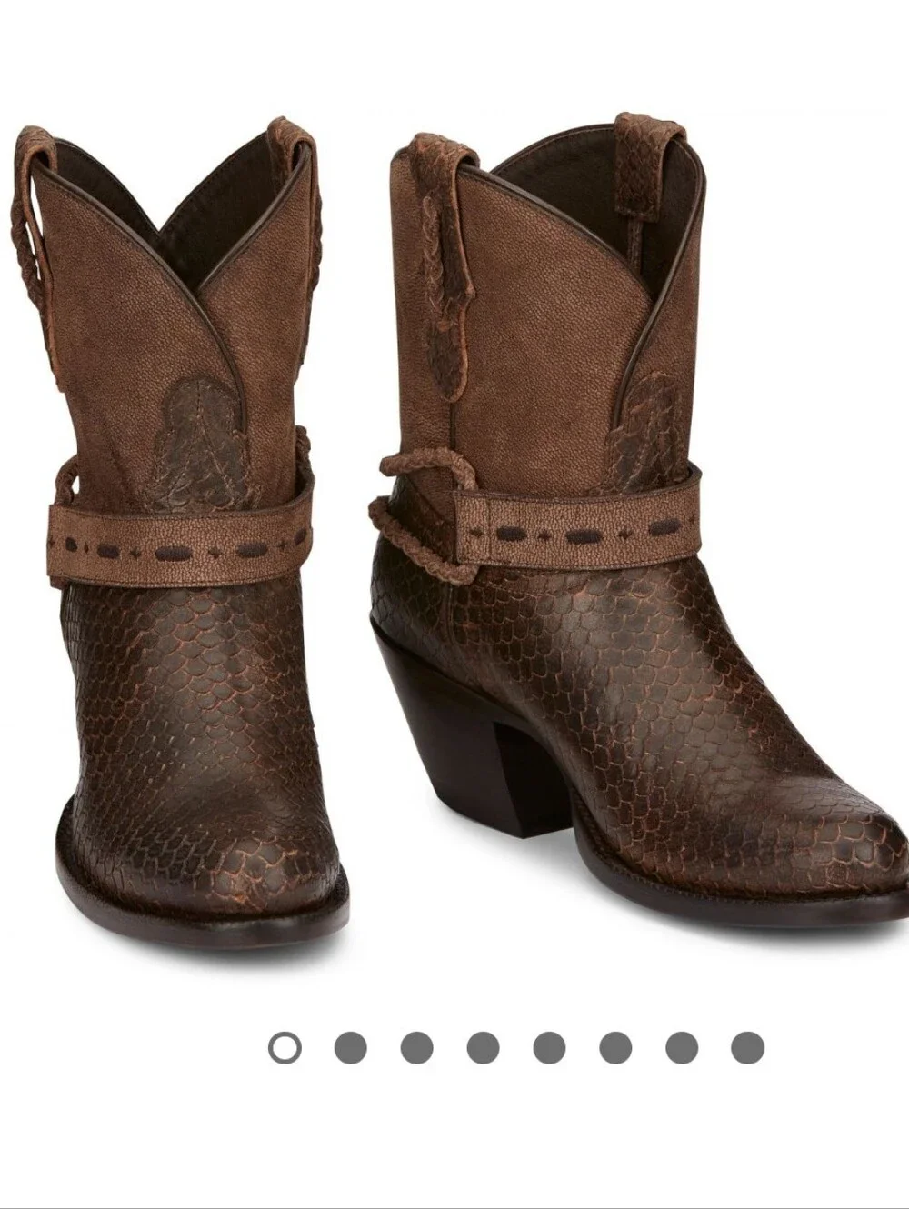 Tony Lama Espresso Bernadette Western Boots Size 7 Round Toe